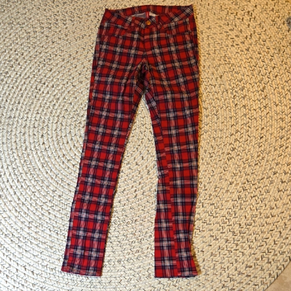 Vintage Red Concept Red Plaid 5 Pocket Stretch Women's Jeans Size 4
